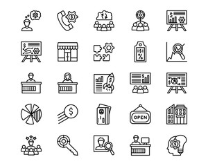 Business and Finance Line Vector Icons