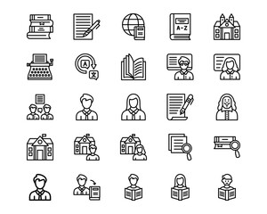 Literature Line Vector Icons