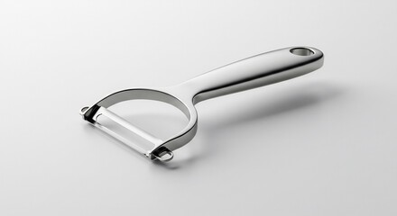 ステンレス製野菜ピーラー、シンプルデザイン、銀色光沢