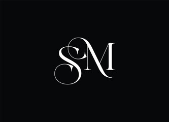 SM Logo Design Vector. Elegant Monogram Logo Design