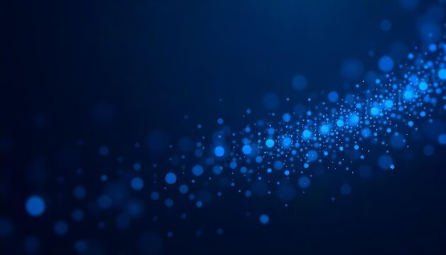 Abstract background with blue dots arranged in diagonal lines, creating a sense of movement and depth, dark blue background