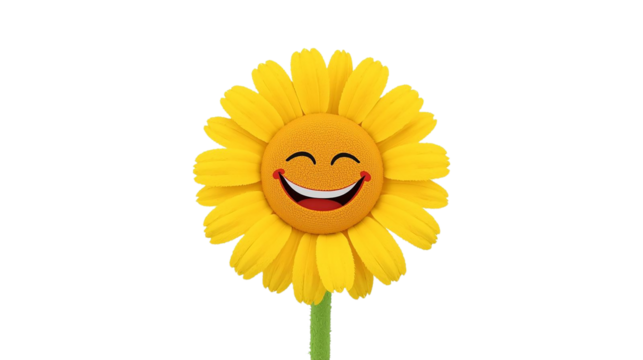Yellow smiley face flower blooms. Features PNG and transparent background for digital design, posters, and branding. - Powered by Adobe