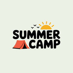 Minimalist summer cafe logo design