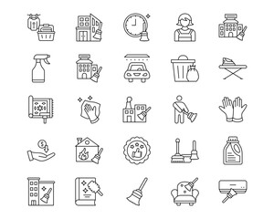 Cleaning Line Vector Icons
