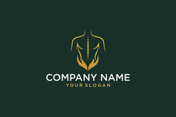chiropractic physiotherapy logo design. creative human spinal health care medical template