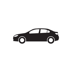 Obraz premium Black car vector illustration isolated on white background