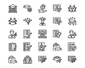 University Line Vector Icons