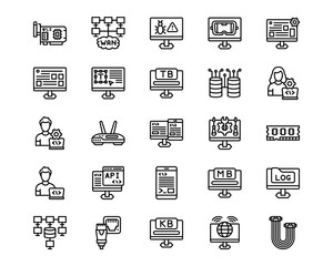 Computer Science Line Vector Icons