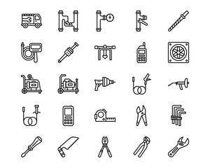 Plumbing Line Vector Icons