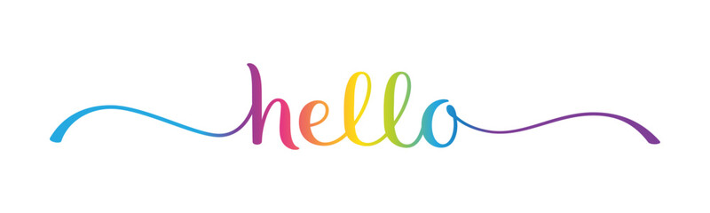 HELLO colorful vector calligraphy banner