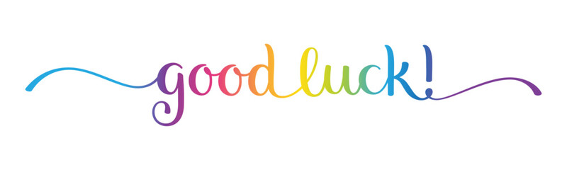 GOOD LUCK! colorful vector brush calligraphy banner