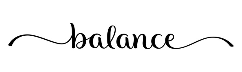 BALANCE black vector brush calligraphy banner