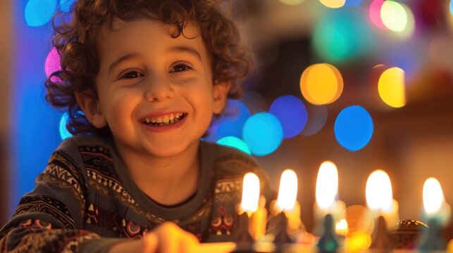 Joyful Child Celebrating with Birthday Candles