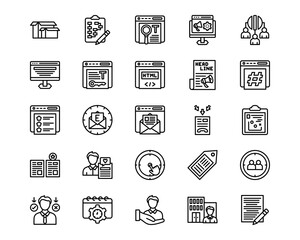 Copywriting Line Vector Icons