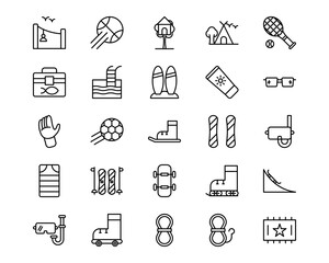 Outdoor Fun Line Vector Icons