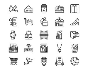 Mall Line Vector Icons