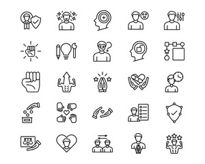 Personality Traits Line Vector Icons