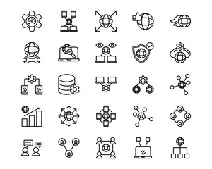Networking Line Vector Icons
