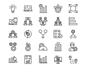 Business Analytics Line Vector Icons