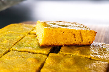 Semolina cake. Homemade cake. Dessert. Food concept.