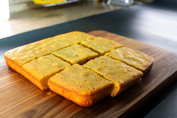 Semolina cake. Homemade cake. Dessert. Food concept.