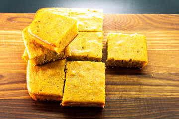 Semolina cake. Homemade cake. Dessert. Food concept.