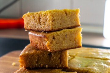 Semolina cake. Homemade cake. Dessert. Food concept.