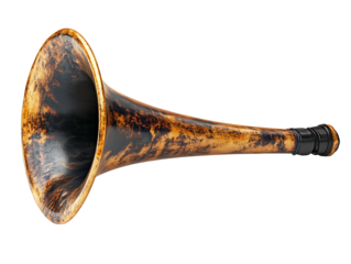 Vuvuzela stadium horn in distressed amber tone isolated on transparent background