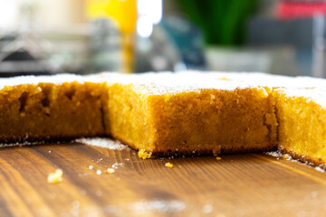 Semolina cake. Homemade cake. Dessert. Food concept.