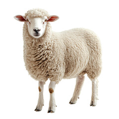 Fototapeta premium White sheep standing isolated on transparent background
