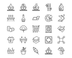Fabric Features Line Vector Icons