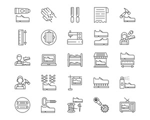 Shoemaker Line Vector Icons