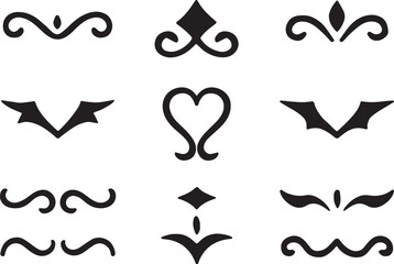 set of floral decorative design elements