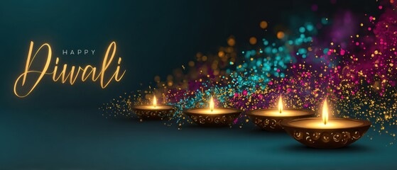 Diwali celebration background banner. Festival of lights.