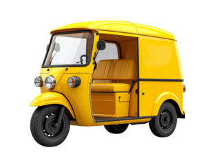 Minimalist Yellow Tuk-Tuk PNG