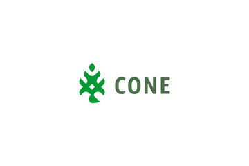 Template logo design solution with simple tree cone image