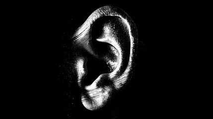 Closeup human ear detail