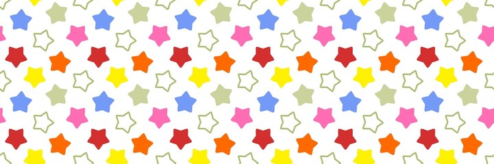 Colorful star pattern background. Cute multicolor star pattern. Stars seamless pattern. Seamless patterns with bright star shapes.