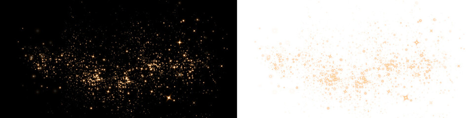 Fototapeta premium Sparkling golden glitter overlay on a dark background, creating a magical atmosphere, ideal for festive designs, invitations, or creative projects with copy space