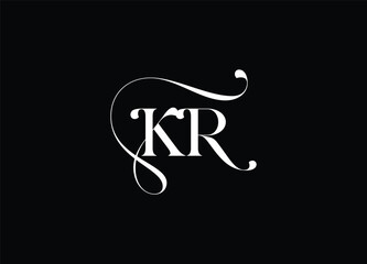 KR Logo Design Vector. Elegant Monogram Logo Design	