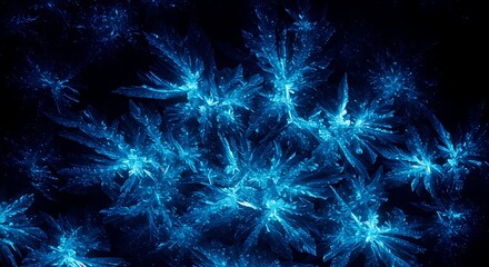 Fototapeta premium Abstract Blue Crystal Formations Microscopic View of Intricate Structures