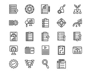 Software Testing Line Vector Icons