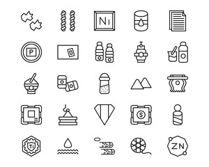 Raw Metrial Line Vector Icons