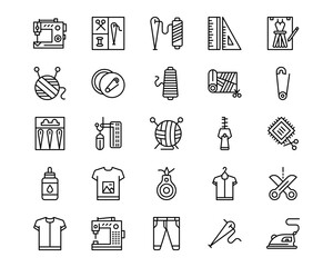 Sewing Line Vector Icons