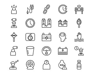Burnout Line Vector Icons