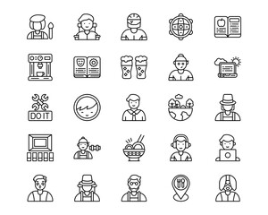 Urban Tribes Line Vector Icons