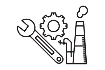 Industrial Engineering and Manufacturing Icon Set