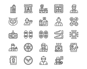 Urban Tribes Line Vector Icons