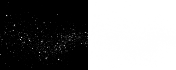 Sparkling starry overlay on a black background, creating a magical atmosphere, ideal for design projects, invitations, or creative artwork with copy space