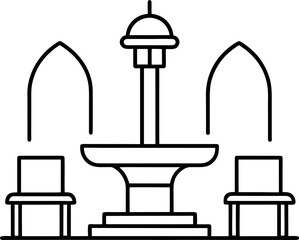 set of black and white lamp